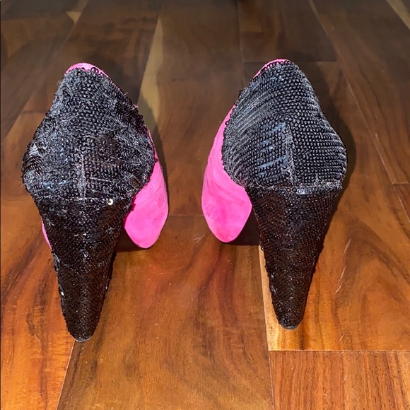 BCBG Pink Pumps with Sequin Heels sz 7 - Picture 4 of 6